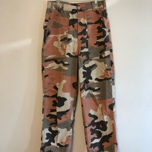 Topshop pale pink camo pants